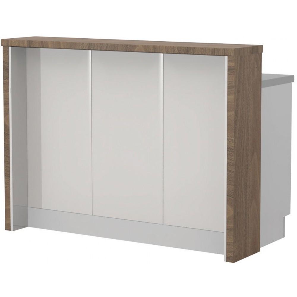 Πάγκος νησίδας Modena-Μήκος: 150 εκ.-Λευκό γυαλιστερό-Carini Wallnut