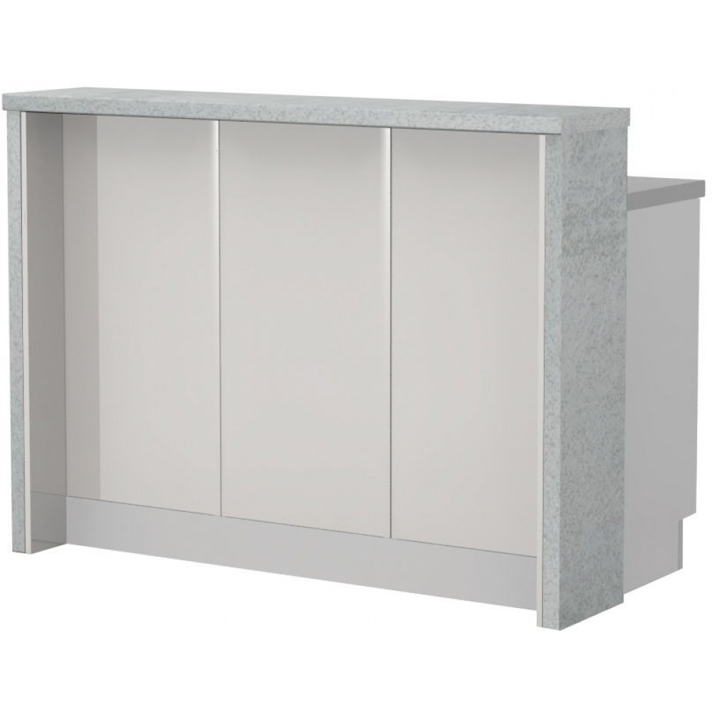 Πάγκος νησίδας Modena-Μήκος: 150 εκ.-Λευκό γυαλιστερό-Chromix Silver