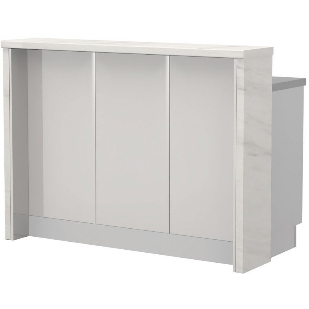 Πάγκος νησίδας Modena-Μήκος: 150 εκ.-Λευκό γυαλιστερό-White Marble