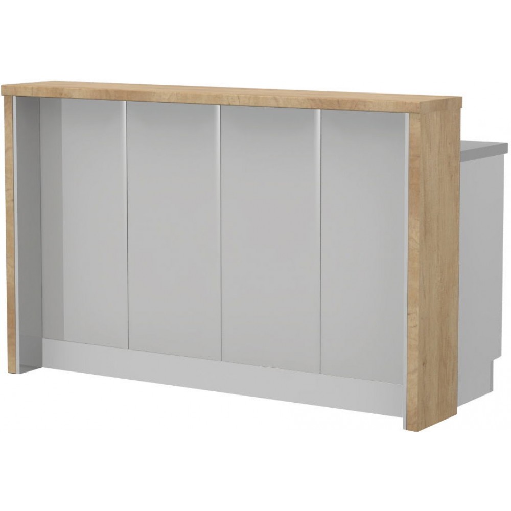 Πάγκος νησίδας Modena-Μήκος: 160 εκ.-Γκρι ανοιχτό-Nebraska Oak