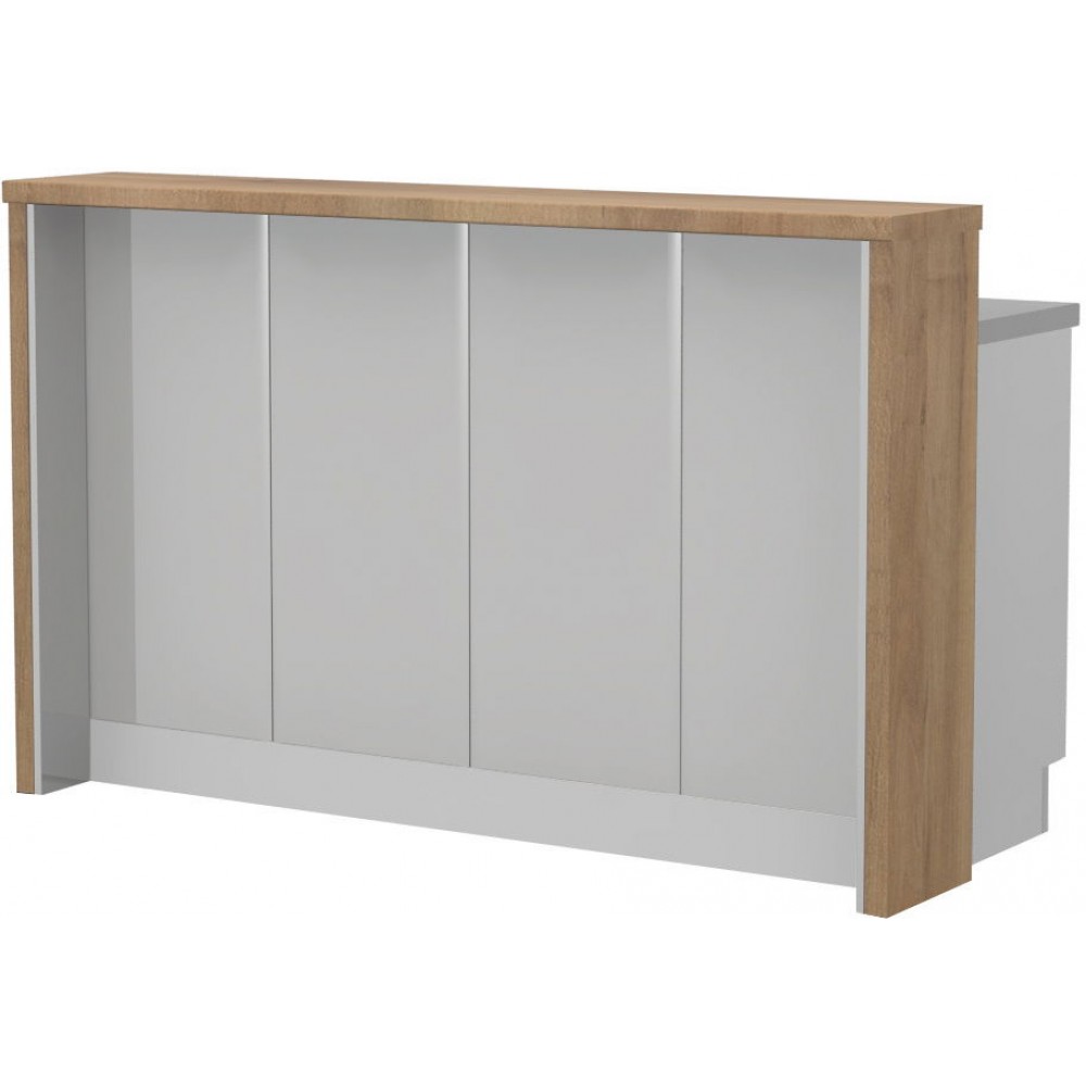 Πάγκος νησίδας Modena-Μήκος: 160 εκ.-Γκρι ανοιχτό-Pacific Wallnut