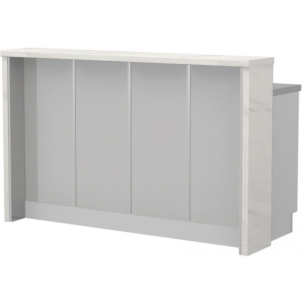 Πάγκος νησίδας Modena-Μήκος: 160 εκ.-Γκρι ανοιχτό-White Marble