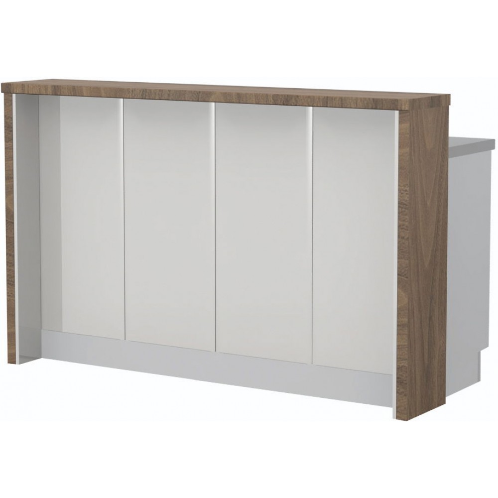 Πάγκος νησίδας Modena-Μήκος: 160 εκ.-Λευκό γυαλιστερό-Carini Wallnut