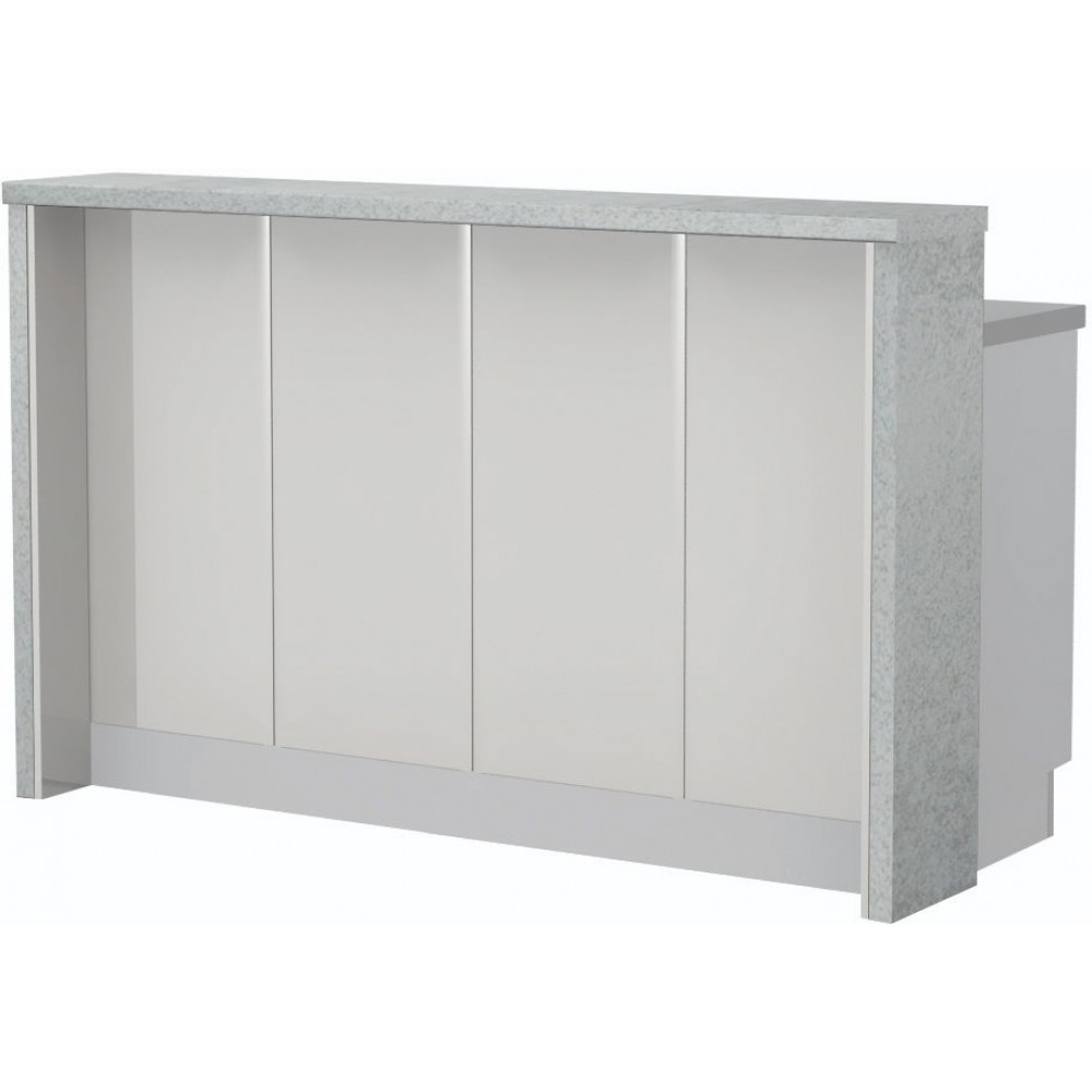 Πάγκος νησίδας Modena-Μήκος: 160 εκ.-Λευκό γυαλιστερό-Chromix Silver