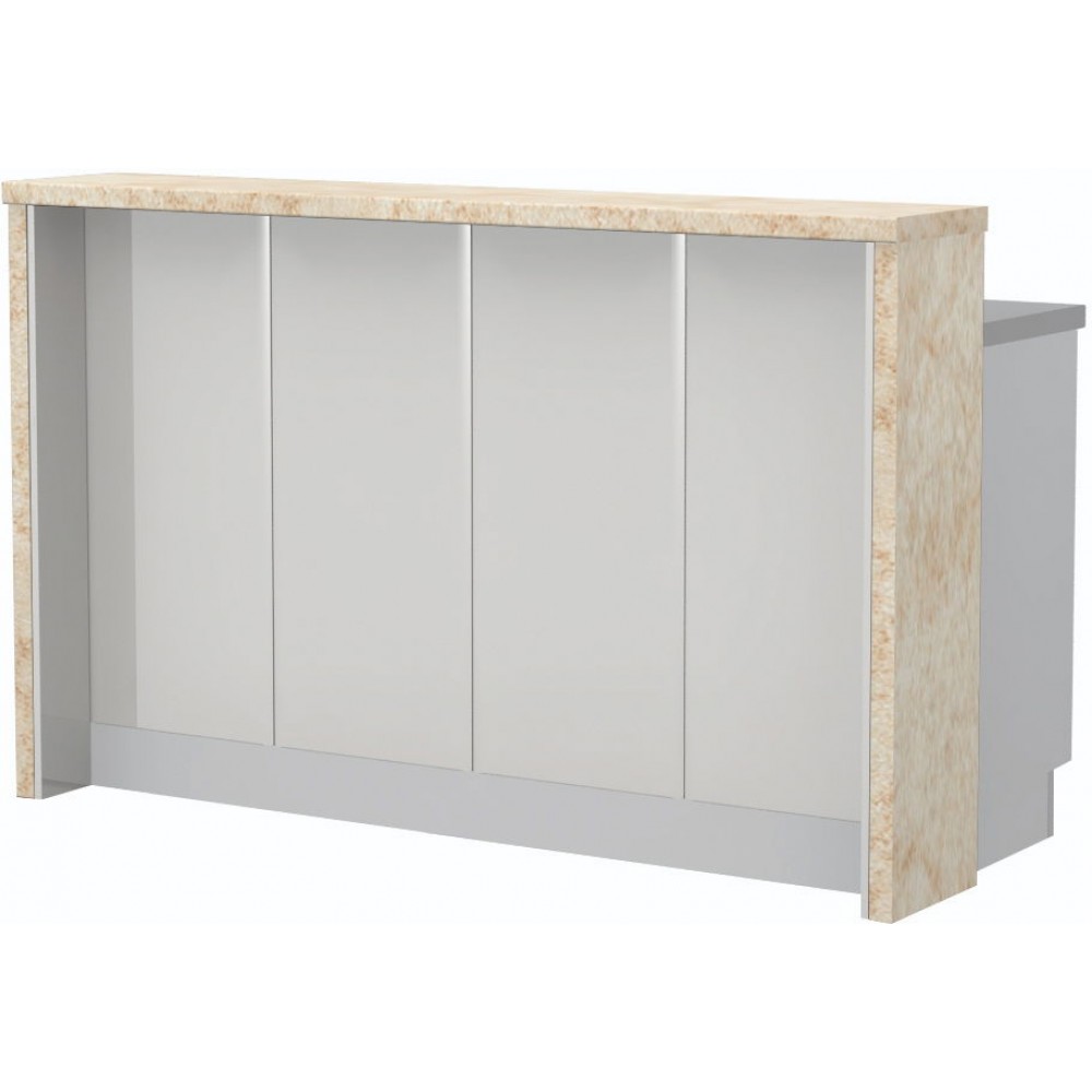 Πάγκος νησίδας Modena-Μήκος: 160 εκ.-Λευκό γυαλιστερό-Latino Marble