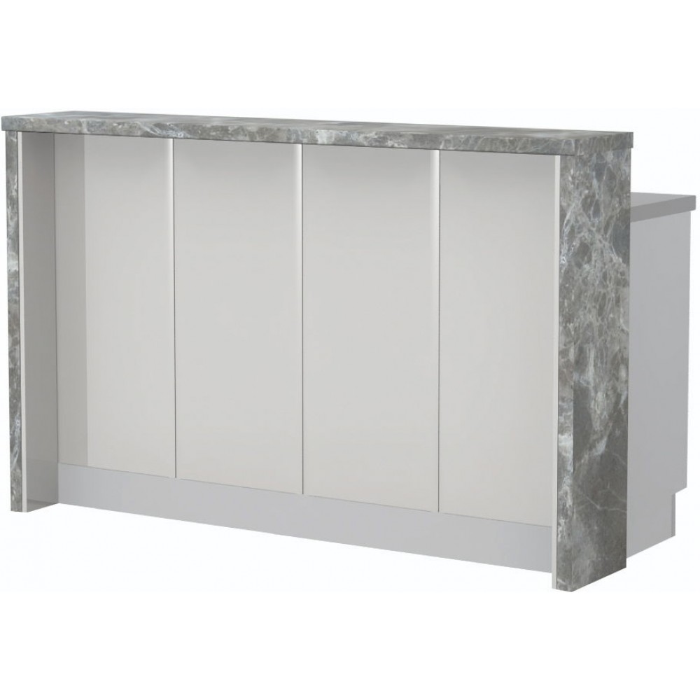 Πάγκος νησίδας Modena-Μήκος: 160 εκ.-Λευκό γυαλιστερό-Siena Marble