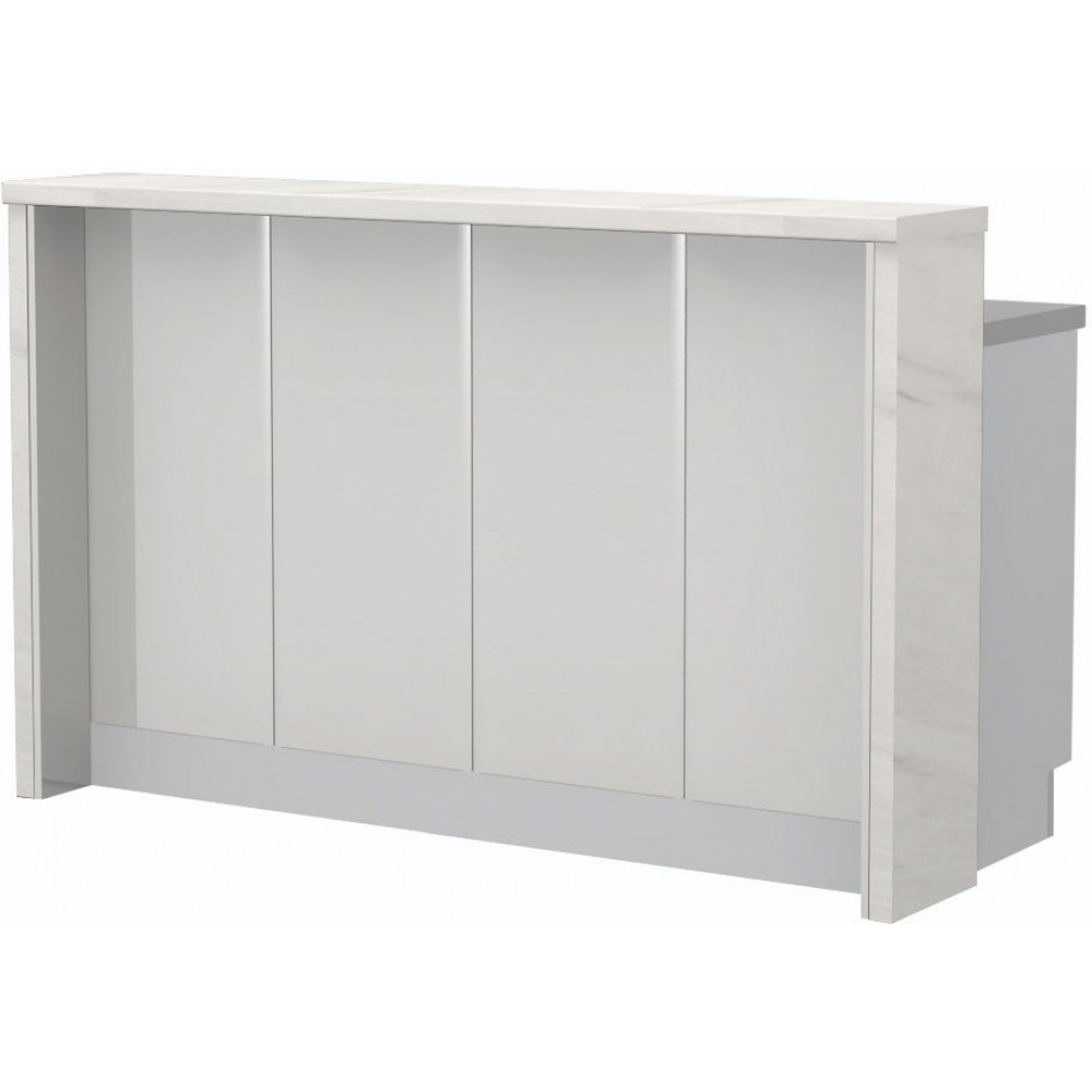 Πάγκος νησίδας Modena-Μήκος: 160 εκ.-Λευκό γυαλιστερό-White Marble