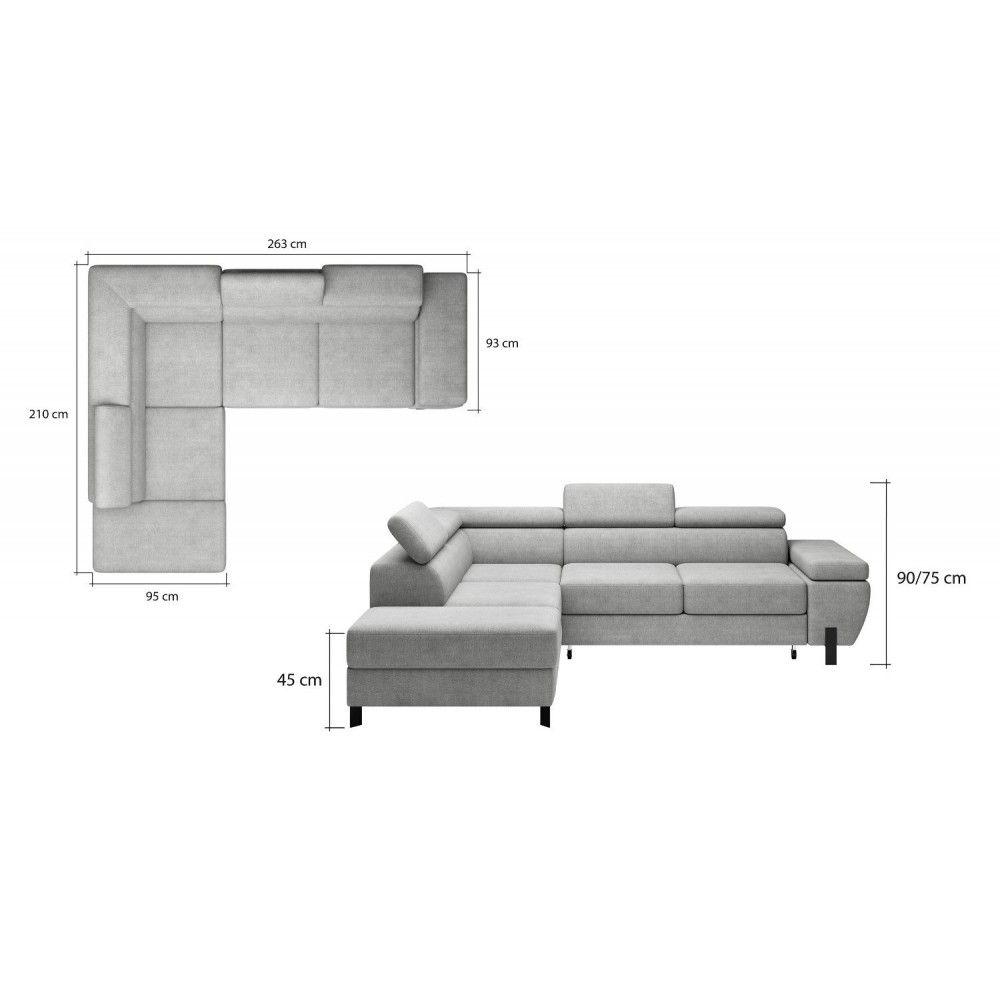 Γωνιακός καναπές Morel-Moustardi-Δεξιά