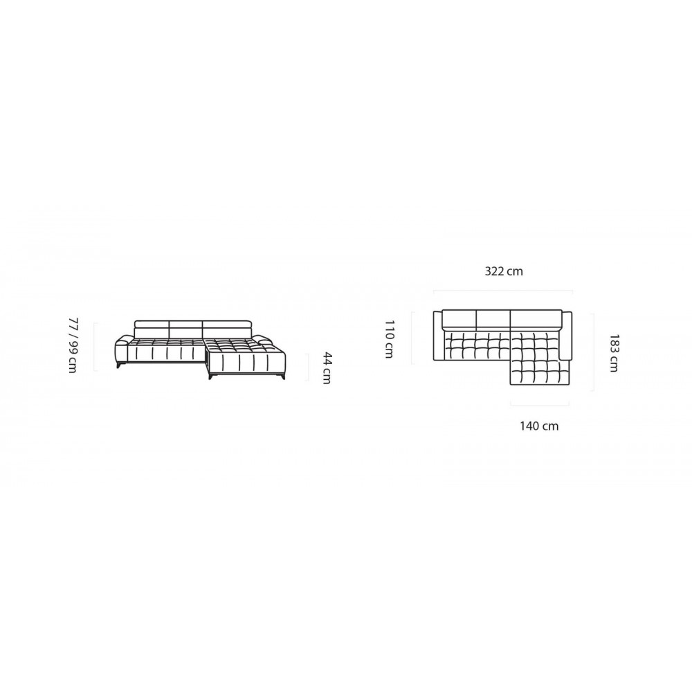 Γωνιακός καναπές Priscilla mini-Mple-Αριστερή