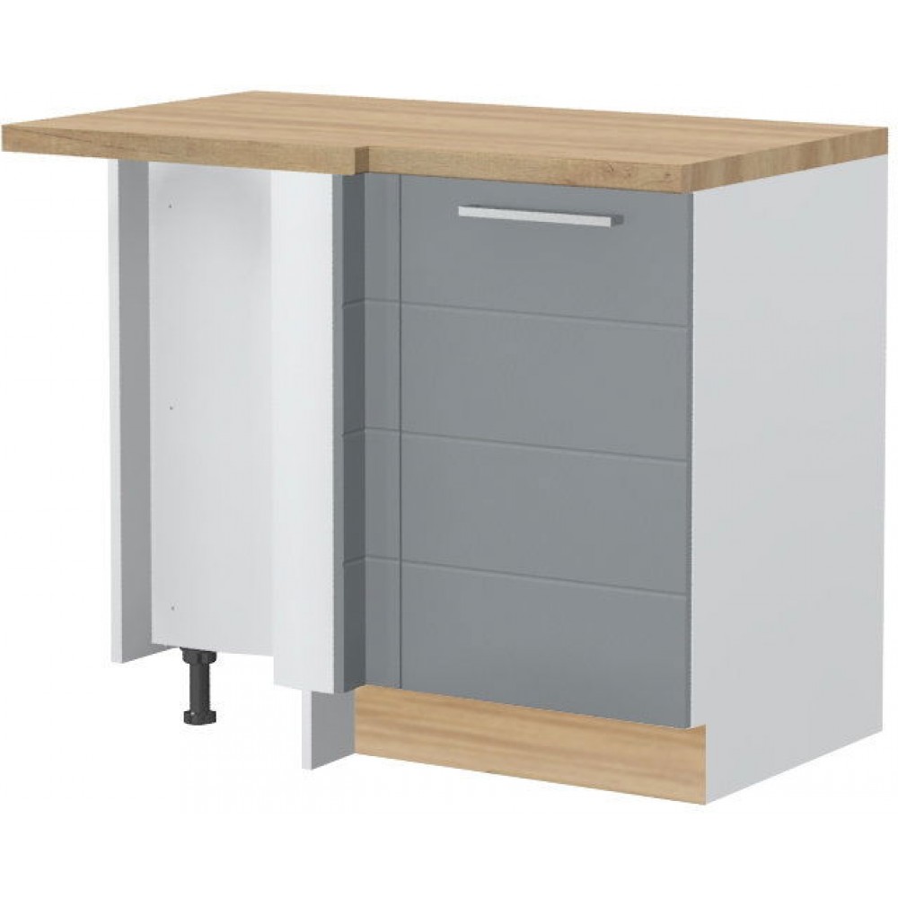 Επιδαπέδιο γωνιακό ντουλάπι Hudson R-UG-1K-Λευκό - Γκρι