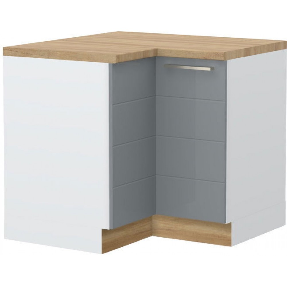 Επιδαπέδιο γωνιακό ντουλάπι Hudson R-UG-2K-Λευκό - Γκρι