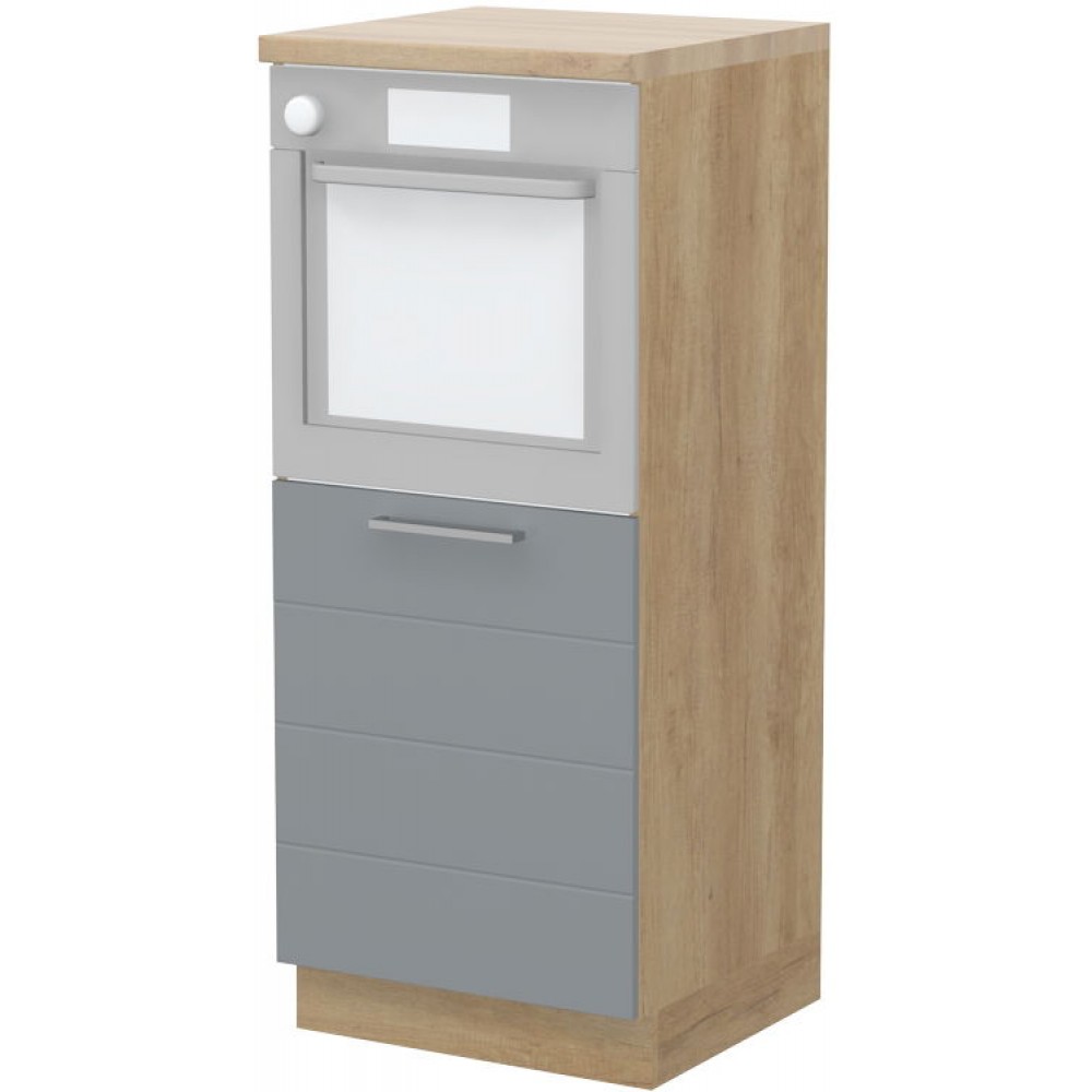 Επιδαπέδιο ντουλάπι φούρνου ψηλό Hudson K14-60-1KR-Δρυς - Γκρι