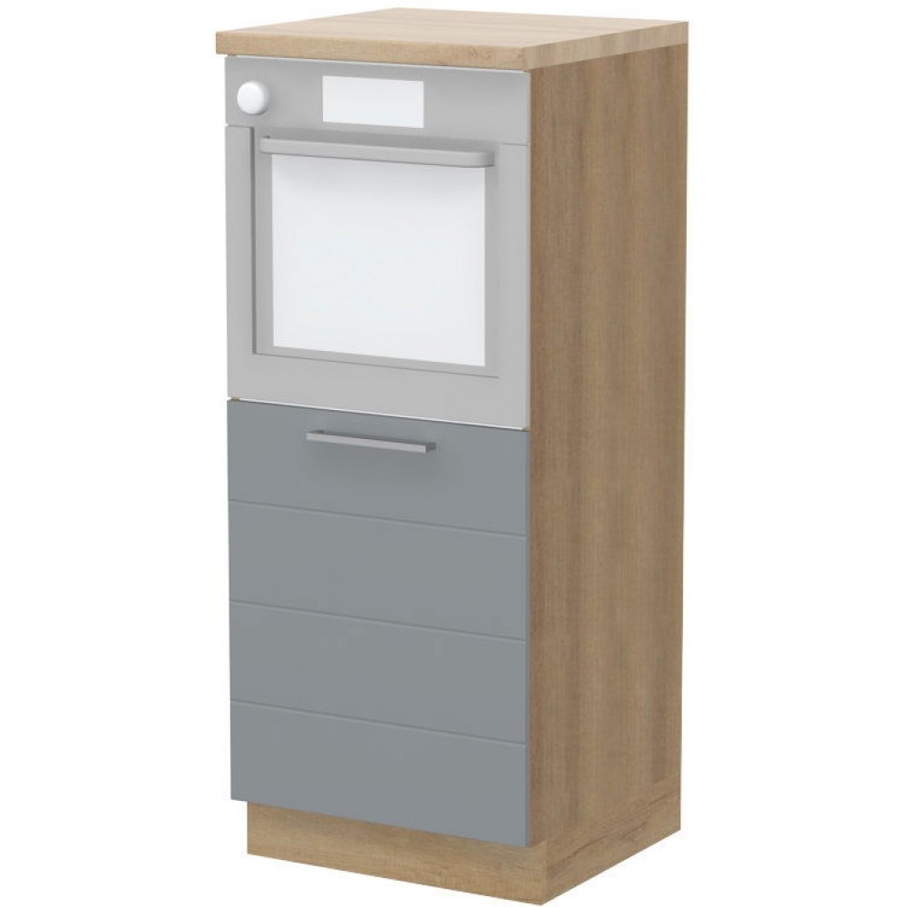Επιδαπέδιο ντουλάπι φούρνου ψηλό Hudson K14-60-1KR-Καρυδί - Γκρι