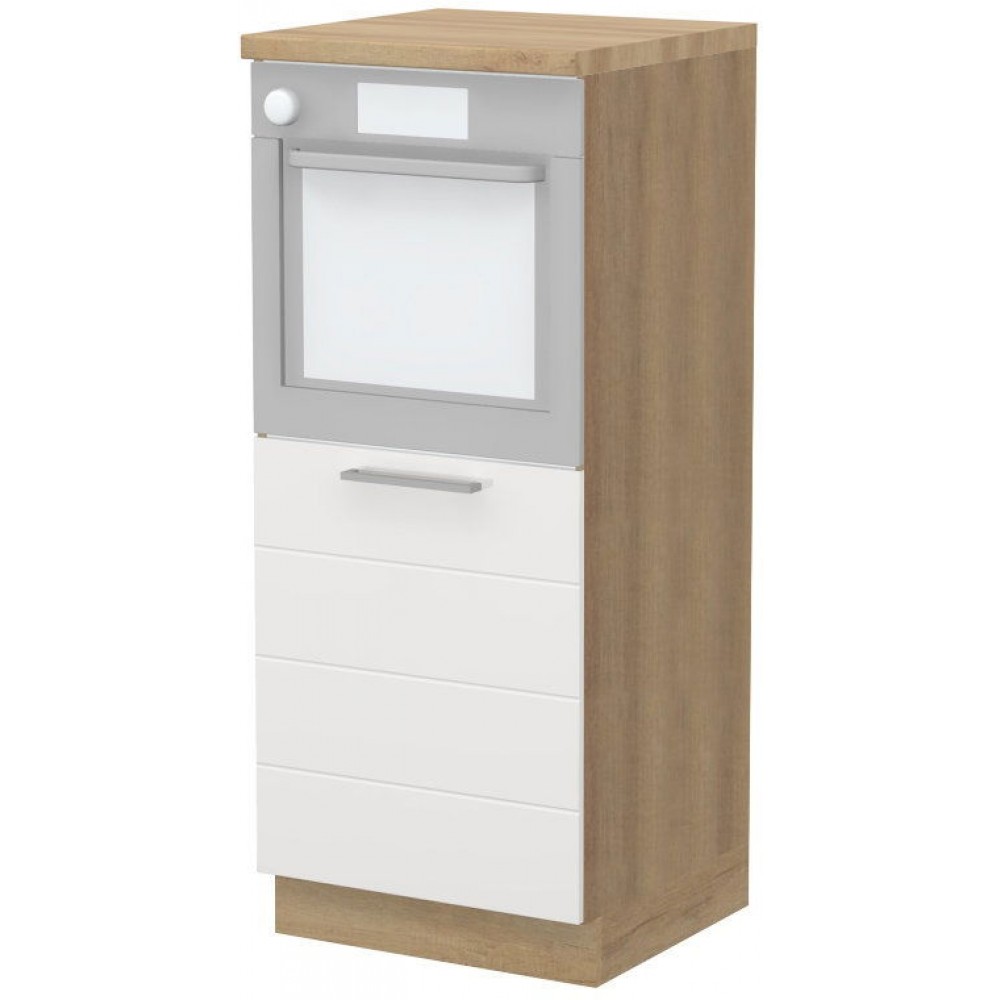 Επιδαπέδιο ντουλάπι φούρνου ψηλό Hudson K14-60-1KR-Καρυδί - Λευκό