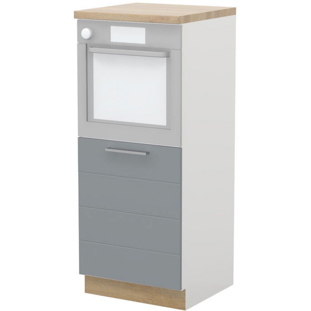 Επιδαπέδιο ντουλάπι φούρνου ψηλό Hudson K14-60-1KR-Λευκό - Γκρι