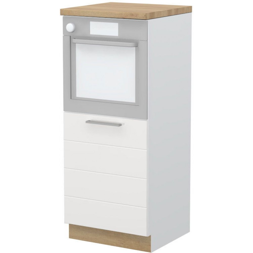 Επιδαπέδιο ντουλάπι φούρνου ψηλό Hudson K14-60-1KR-Λευκό - Λευκό γυαλιστερό