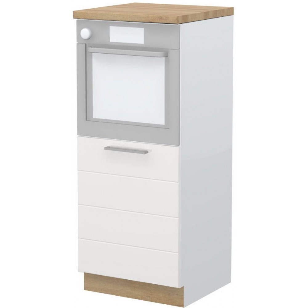 Επιδαπέδιο ντουλάπι φούρνου ψηλό Hudson K14-60-1KR-Λευκό γυαλιστερό