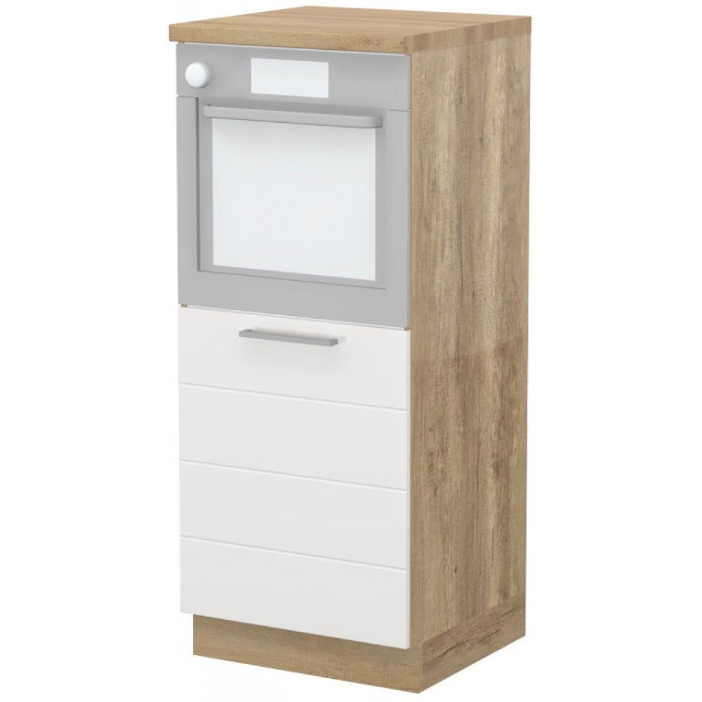 Επιδαπέδιο ντουλάπι φούρνου ψηλό Hudson K14-60-1KR-Φυσικό - Λευκό