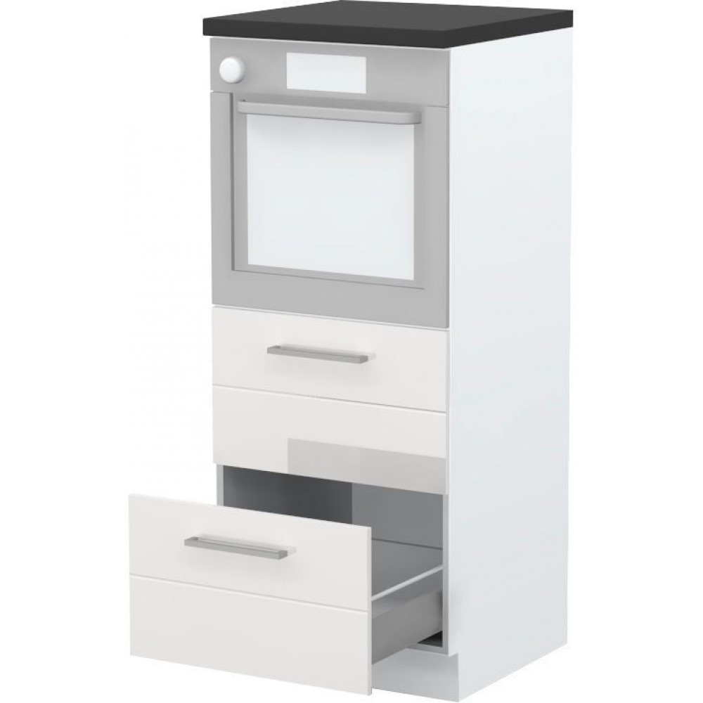 Επιδαπέδιο ντουλάπι φούρνου ψηλό Hudson K14-60-2MB-Λευκό γυαλιστερό