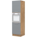 Επιδαπέδιο ντουλάπι φούρνου ψηλό Hudson K21-60-2KR-Καρυδί - Γκρι