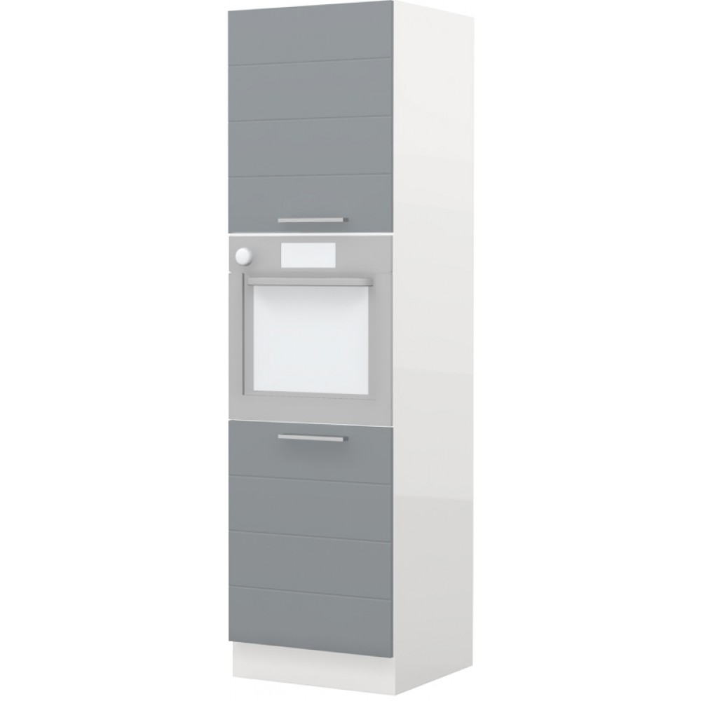 Επιδαπέδιο ντουλάπι φούρνου ψηλό Hudson K21-60-2KR-Καρυδί - Γκρι