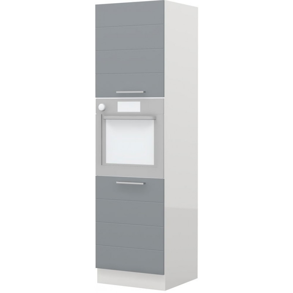 Επιδαπέδιο ντουλάπι φούρνου ψηλό Hudson K21-60-2KR-Λευκό - Γκρι