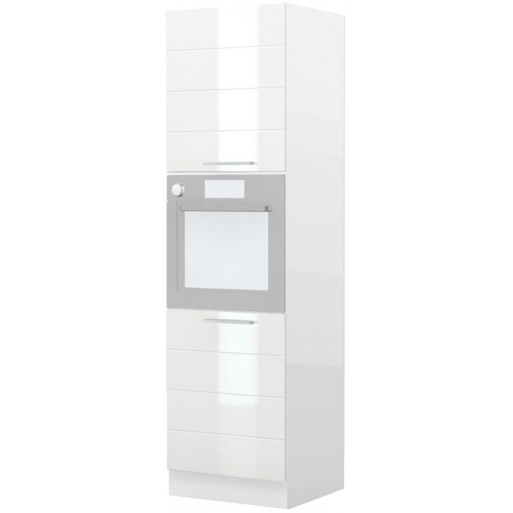 Επιδαπέδιο ντουλάπι φούρνου ψηλό Hudson K21-60-2KR-Λευκό γυαλιστερό