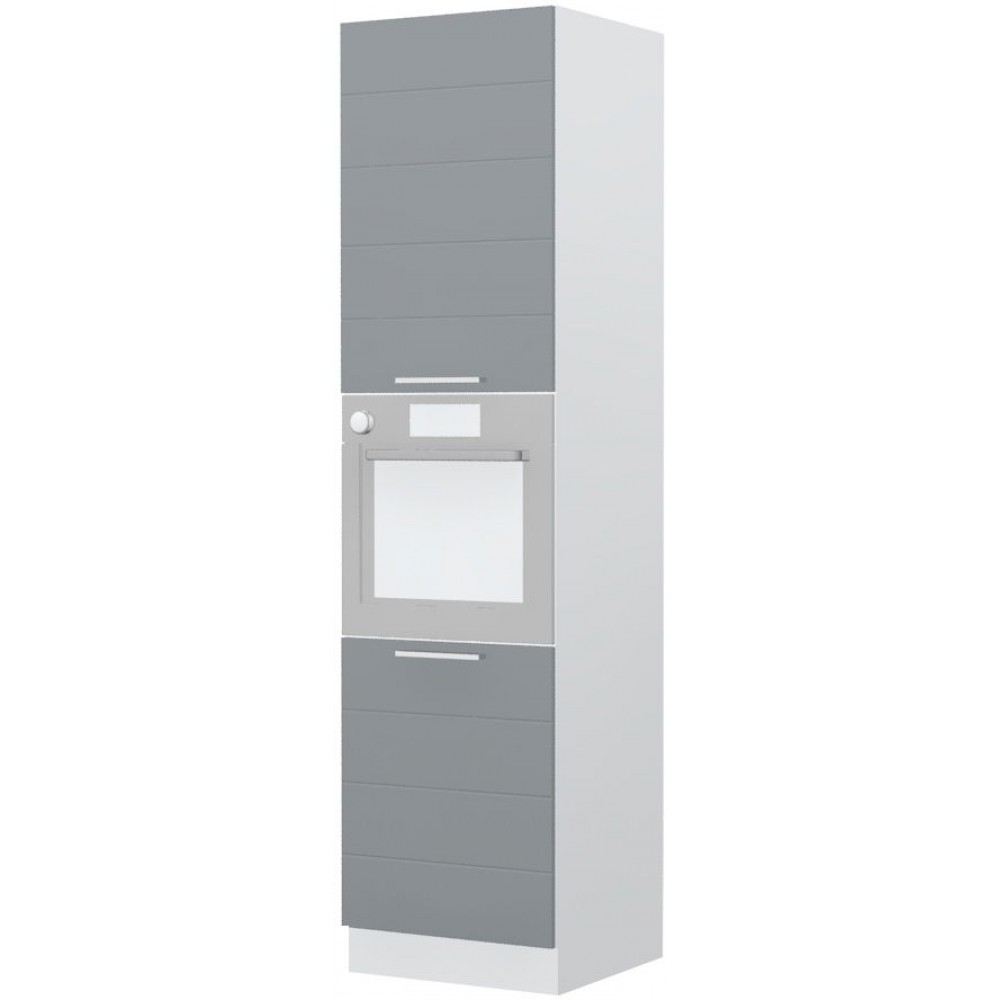 Επιδαπέδιο ντουλάπι φούρνου ψηλό Hudson K23-60-2KR-Λευκό - Γκρι