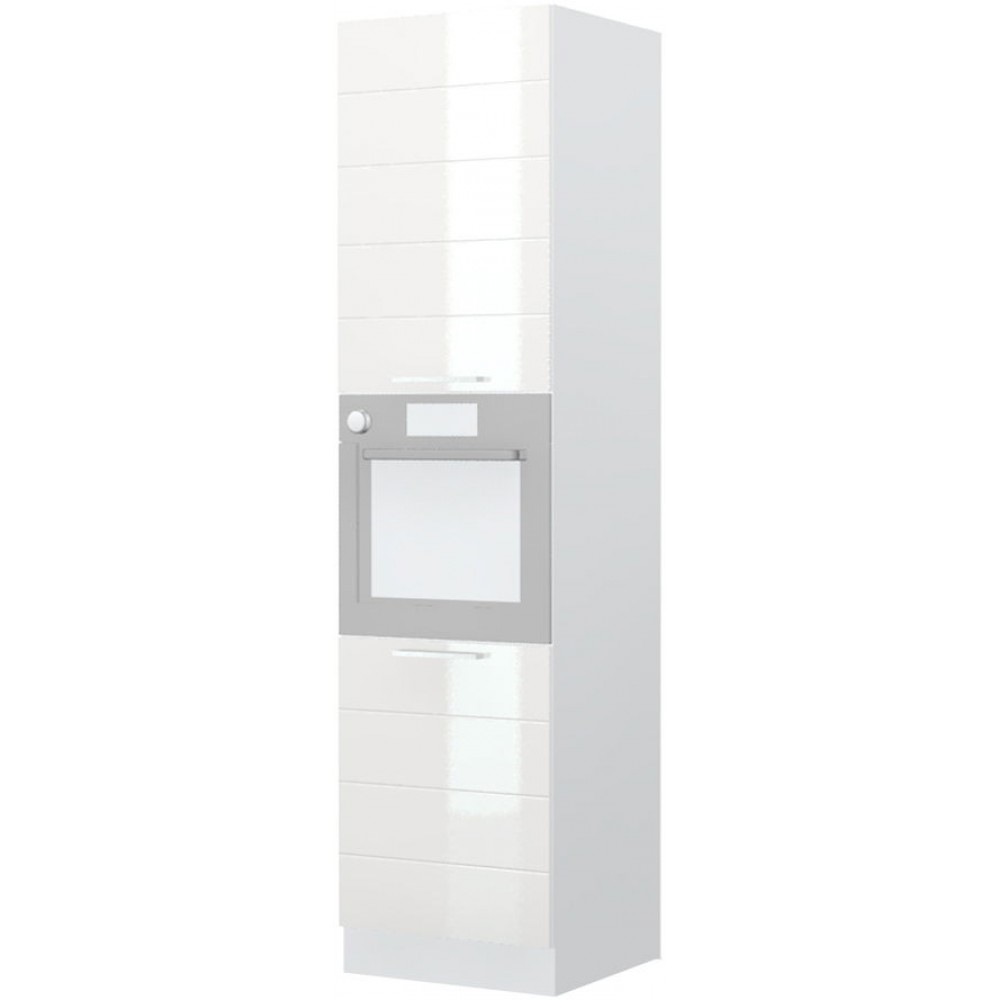 Επιδαπέδιο ντουλάπι φούρνου ψηλό Hudson K23-60-2KR-Λευκό - Λευκό γυαλιστερό