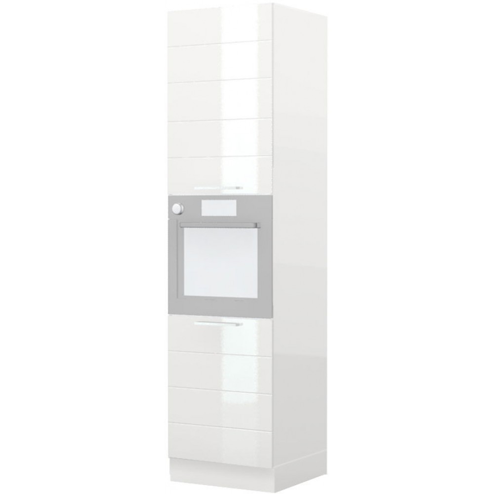 Επιδαπέδιο ντουλάπι φούρνου ψηλό Hudson K23-60-2KR-Λευκό γυαλιστερό