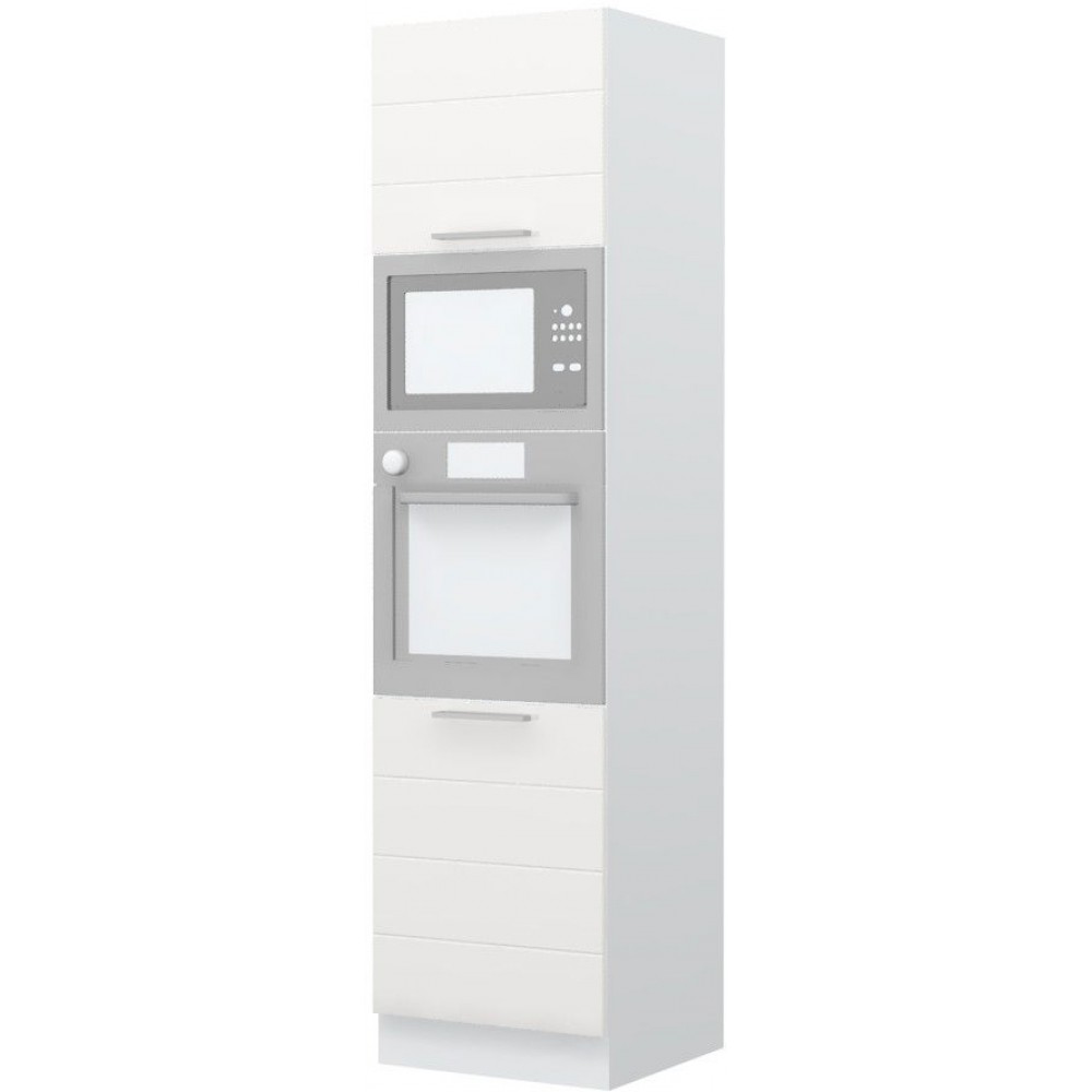 Επιδαπέδιο ντουλάπι φούρνου ψηλό Hudson K23-60-2RM-Λευκό - Λευκό γυαλιστερό