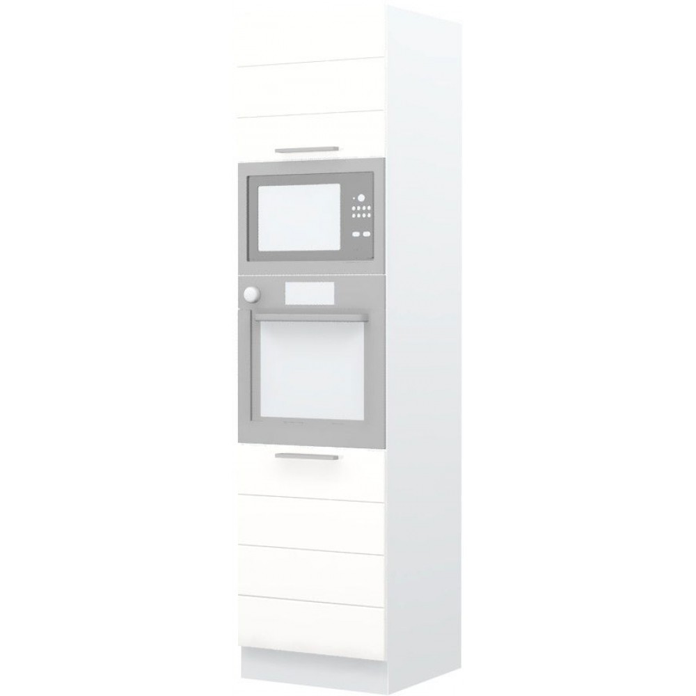 Επιδαπέδιο ντουλάπι φούρνου ψηλό Hudson K23-60-2RM-Λευκό γυαλιστερό