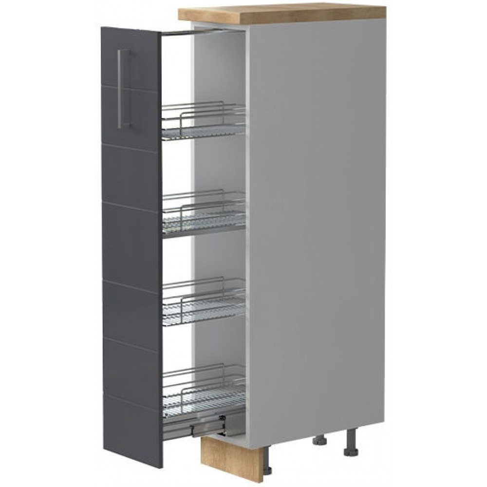 Επιδαπέδιο ντουλάπι ψηλό Hudson K14-30-1KZ-Ασημί - Γκρι