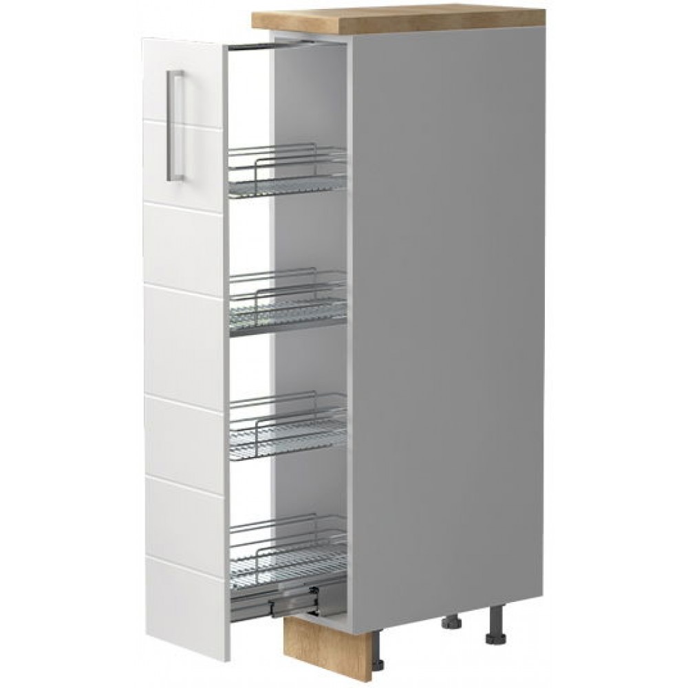 Επιδαπέδιο ντουλάπι ψηλό Hudson K14-30-1KZ-Ασημί - Λευκό