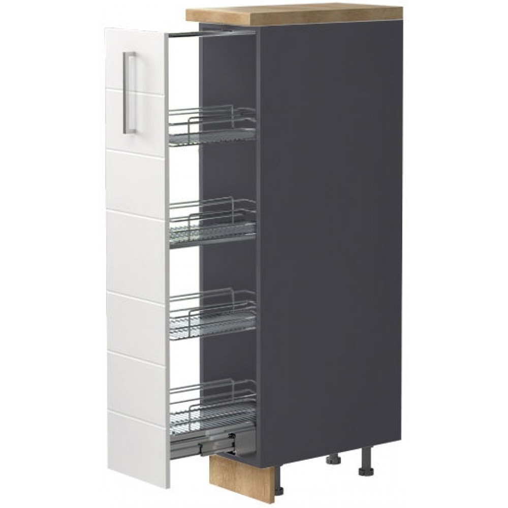 Επιδαπέδιο ντουλάπι ψηλό Hudson K14-30-1KZ-Γκρι - Λευκό