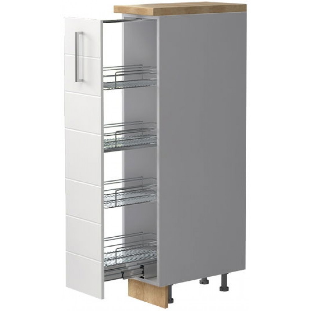 Επιδαπέδιο ντουλάπι ψηλό Hudson K14-30-1KZ-Γκρι Ανοιχτό - Λευκό