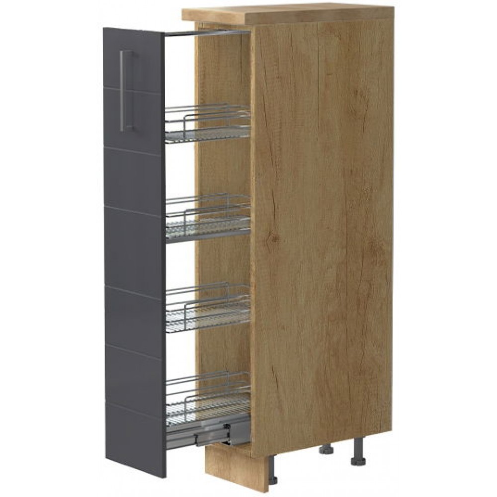 Επιδαπέδιο ντουλάπι ψηλό Hudson K14-30-1KZ-Δρυς - Γκρι