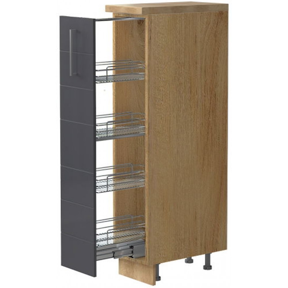 Επιδαπέδιο ντουλάπι ψηλό Hudson K14-30-1KZ-Καρυδί - Γκρι