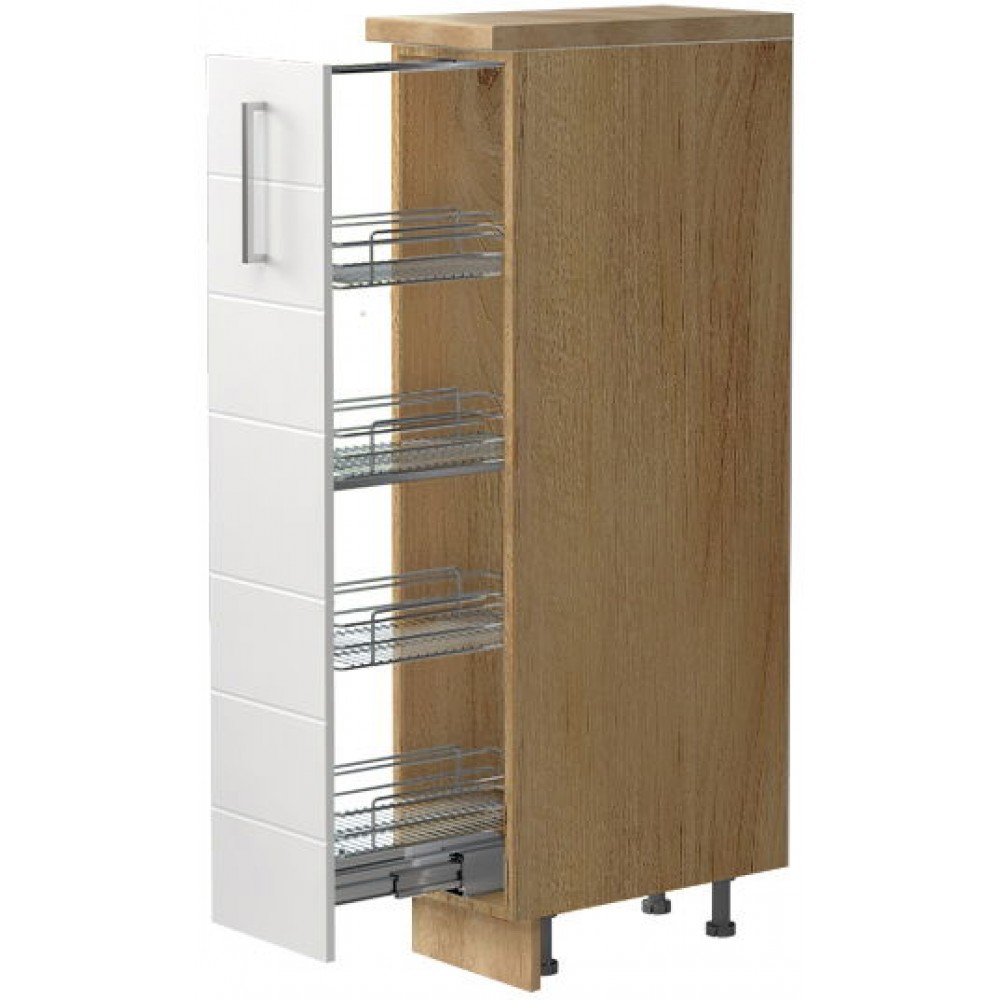 Επιδαπέδιο ντουλάπι ψηλό Hudson K14-30-1KZ-Καρυδί - Λευκό