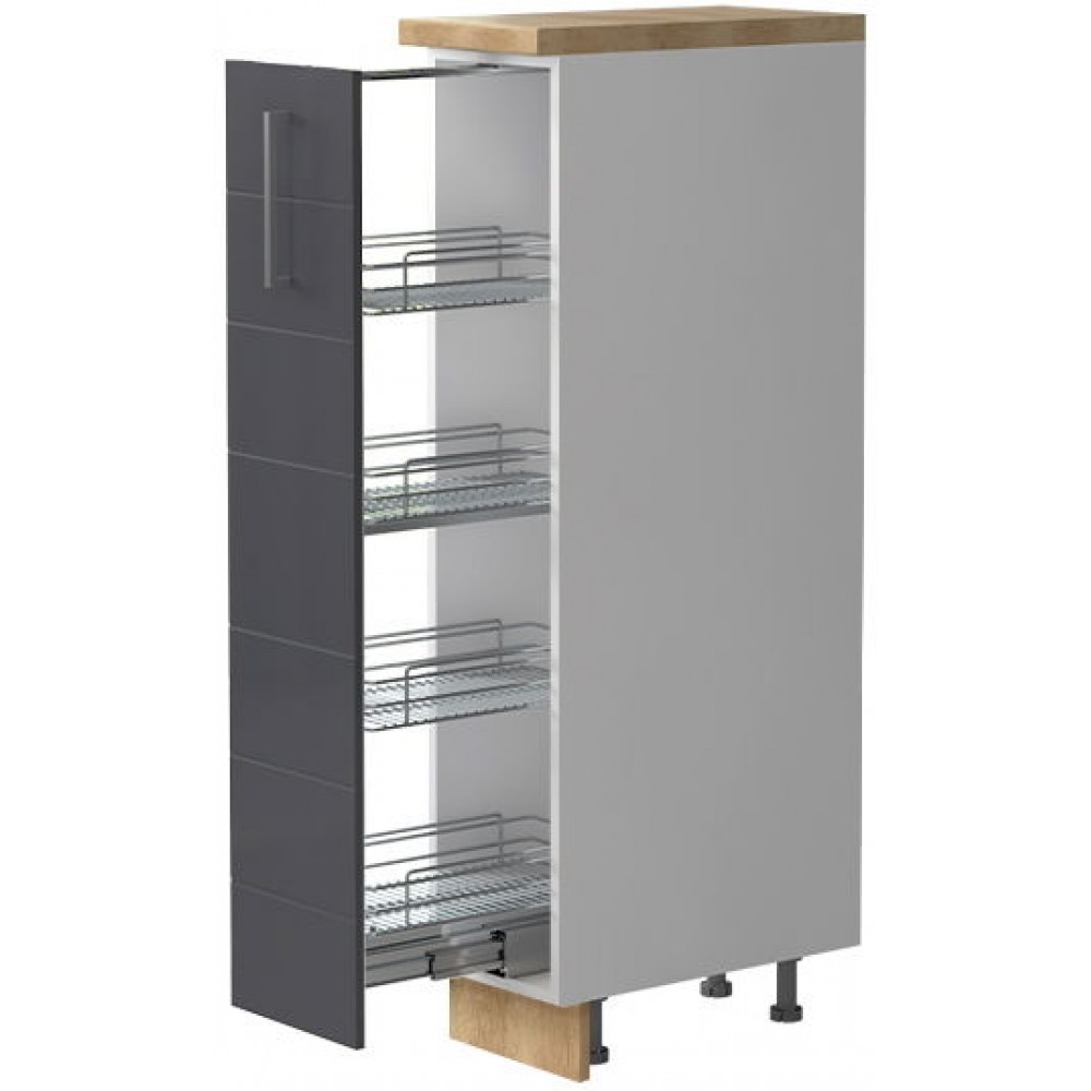 Επιδαπέδιο ντουλάπι ψηλό Hudson K14-30-1KZ-Λευκό - Γκρι