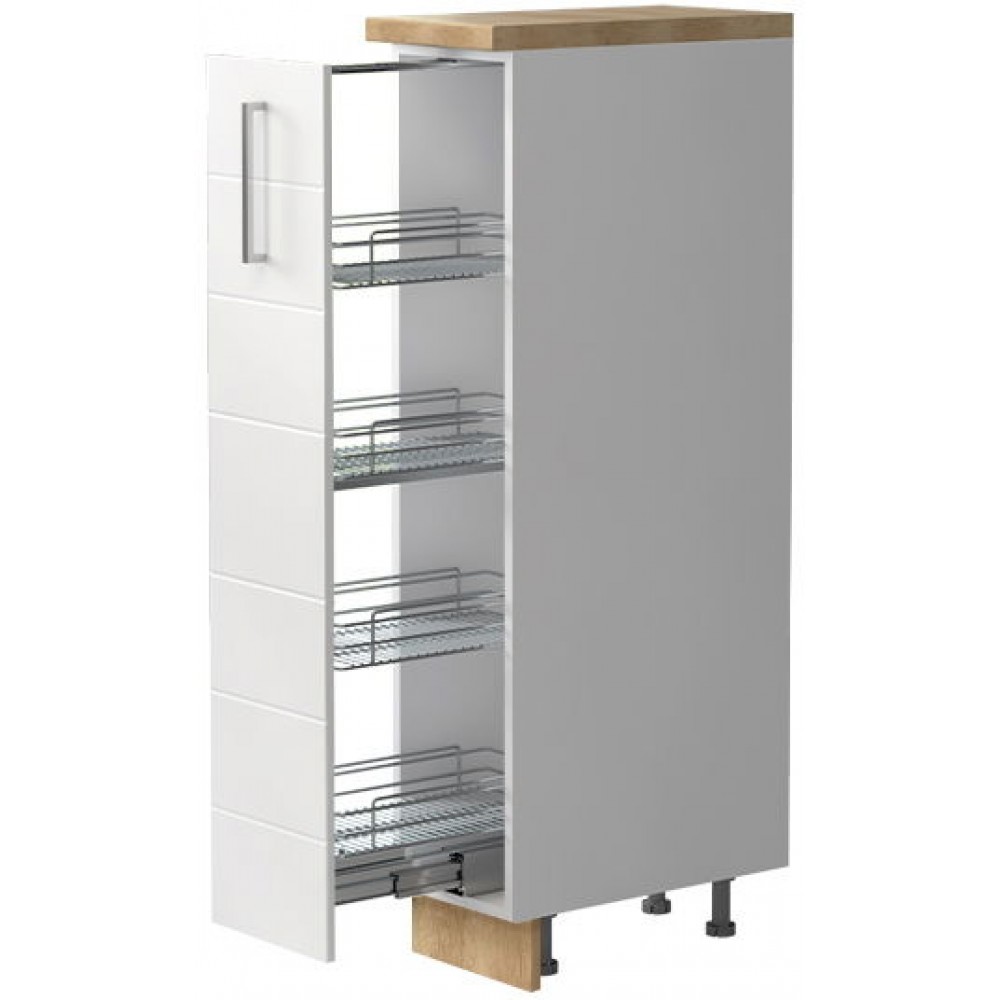 Επιδαπέδιο ντουλάπι ψηλό Hudson K14-30-1KZ-Λευκό - Λευκό γυαλιστερό