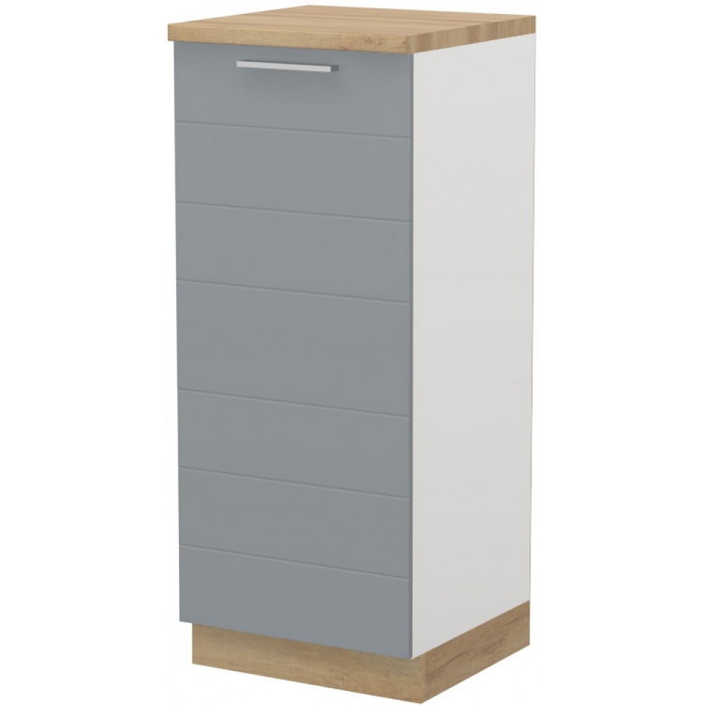 Επιδαπέδιο ντουλάπι ψηλό Hudson K14-60-1KF-Λευκό - Γκρι