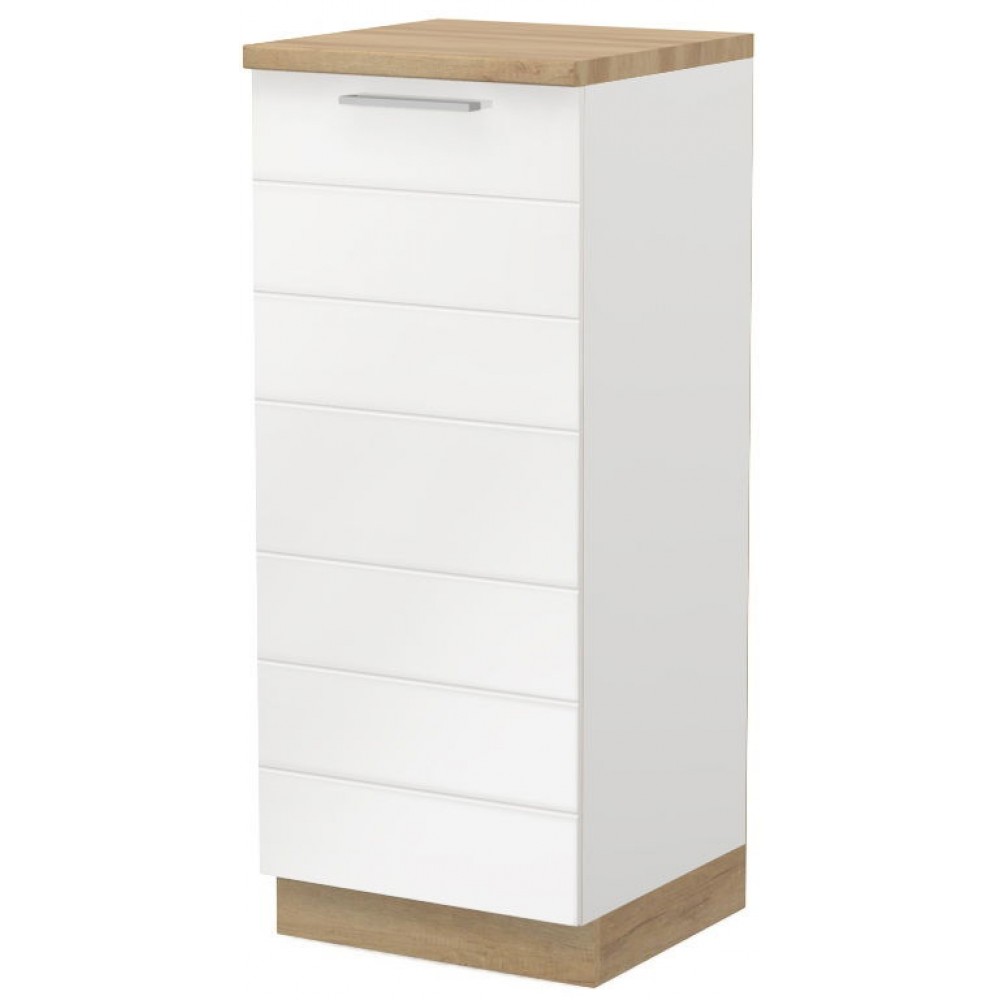 Επιδαπέδιο ντουλάπι ψηλό Hudson K14-60-1KF-Λευκό - Λευκό γυαλιστερό