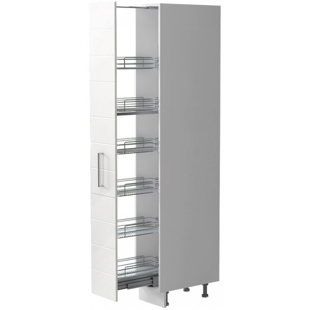 Επιδαπέδιο ντουλάπι ψηλό Hudson K21-30-1KZ-Λευκό - Λευκό γυαλιστερό