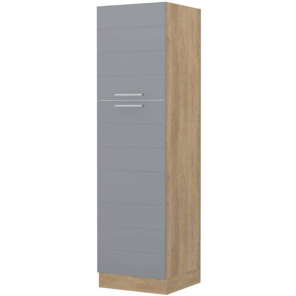 Επιδαπέδιο ντουλάπι ψηλό Hudson K21-60-2KF-Δρυς - Γκρι