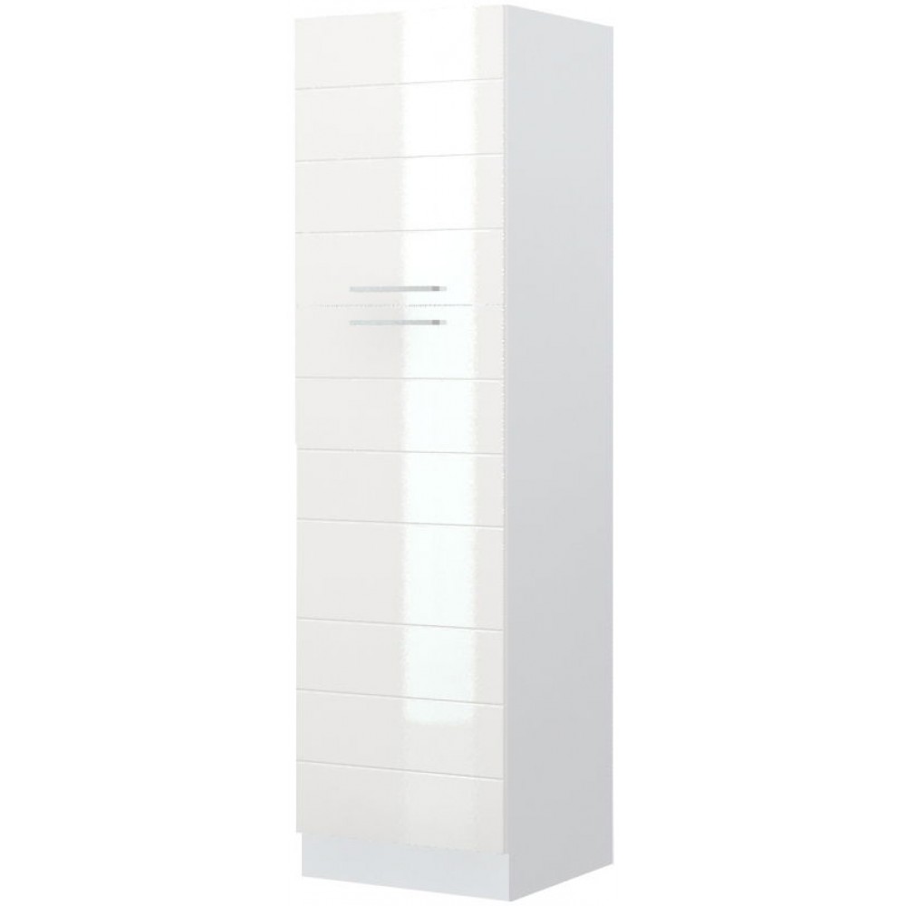 Επιδαπέδιο ντουλάπι ψηλό Hudson K21-60-2KF-Λευκό - Λευκό γυαλιστερό