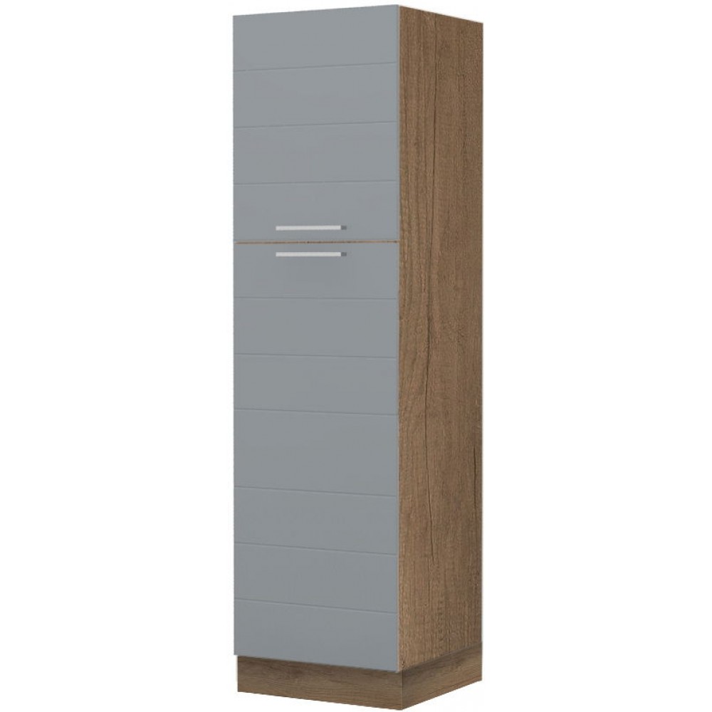 Επιδαπέδιο ντουλάπι ψηλό Hudson K21-60-2KF-Φυσικό σκούρο - Λευκό