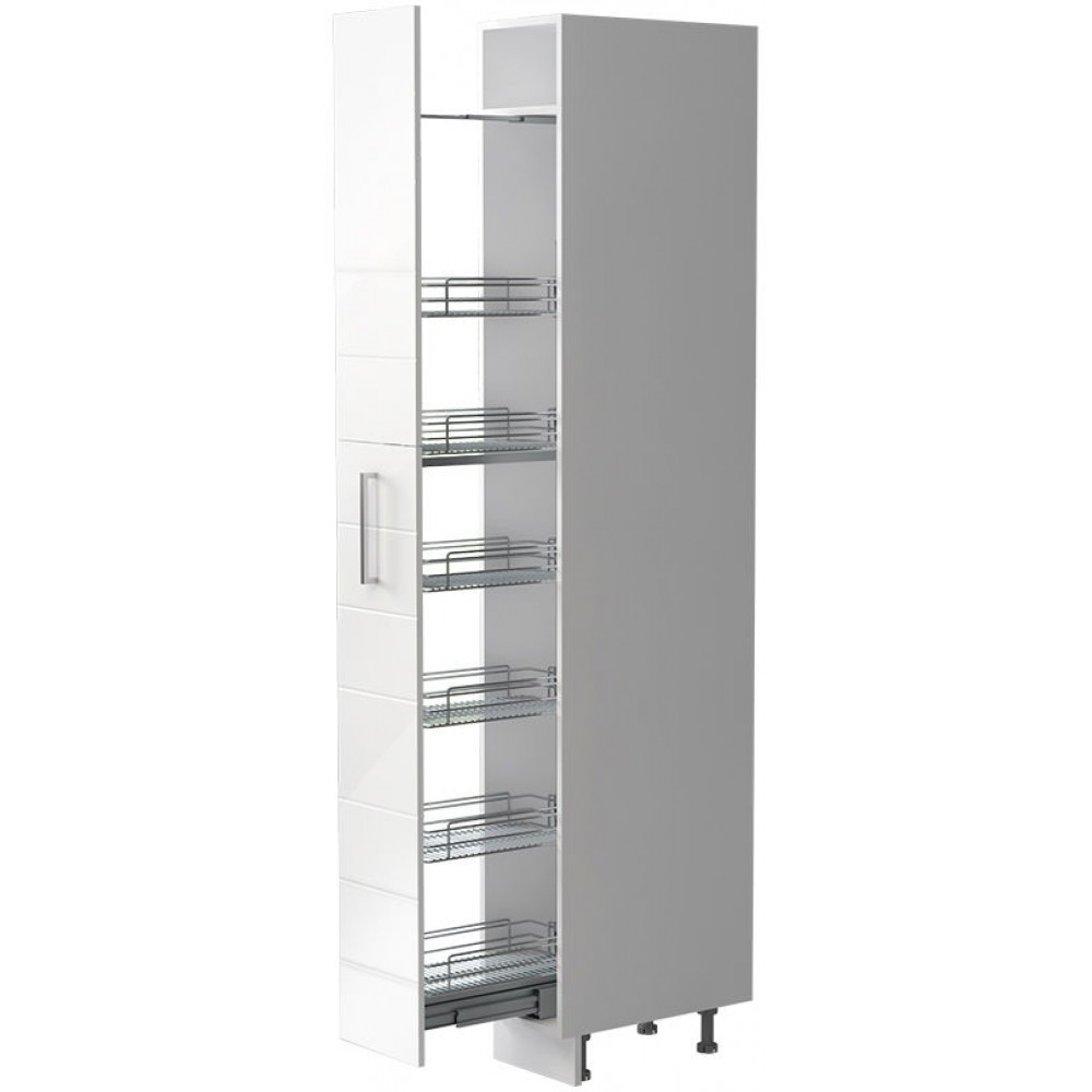 Επιδαπέδιο ντουλάπι ψηλό Hudson K23-30-1KZ-Λευκό - Λευκό γυαλιστερό