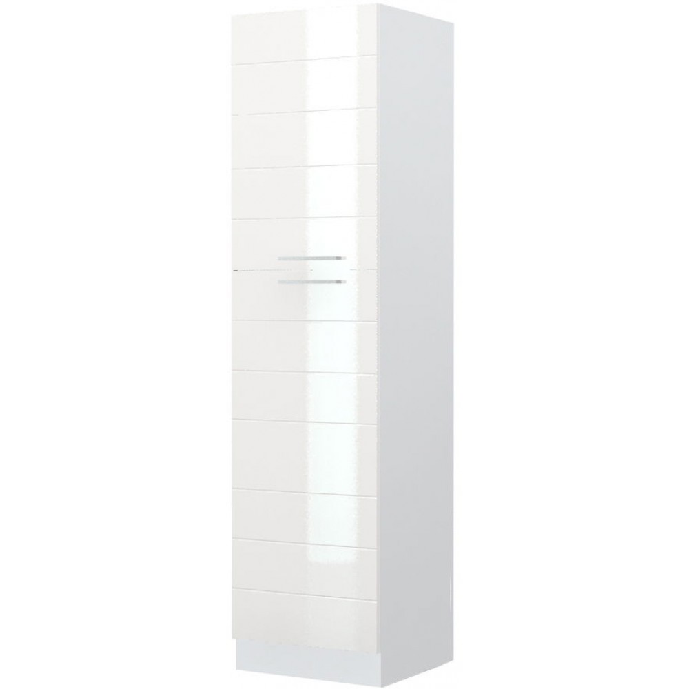 Επιδαπέδιο ντουλάπι ψηλό Hudson K23-60-1KF-Λευκό - Λευκό γυαλιστερό