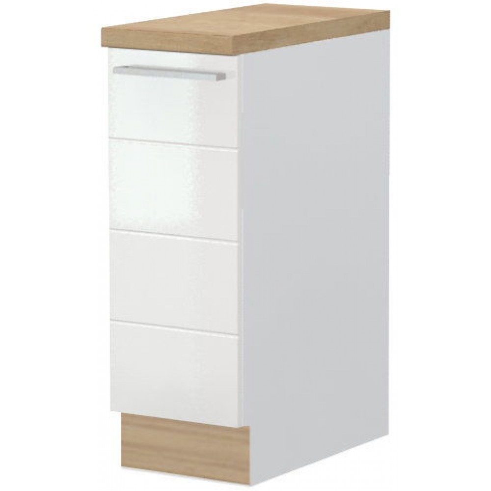 Επιδαπέδιο ντουλάπι Hudson R-30-1K-Λευκό - Λευκό γυαλιστερό